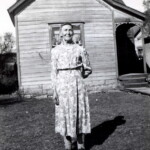 Beda Ekburg in front of her 3rd Ave home in Durango, Colorado