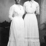 Beda Petersson (left) with her sister Hannah. This may be Beda's wedding day. Circa 1913 Beda and Hannah