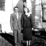 Wedding picture, Evelyn Ekburg (Asher) with her new husband Bill (William) Asher. Circa 1951