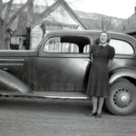 Evelyn's new car, a 1936 two-door Chevy sedan.