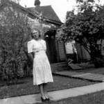 Evelyn in front of their new home on 3rd ave., Durango Colorado. Circa 1935