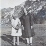 Evelyn Ekburg and her teacher, Mrs. George Lee. Laplata City, Colorado.