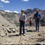 Benjamin, Sandy and Jon Ekburg (Little Charlie's progeny) at the Black Di'Mond mine portal.